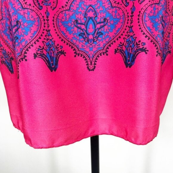 J.Crew Dervish Paisley Tunic Red Long-Sleeve Blouse Top M - Picture 3 of 7